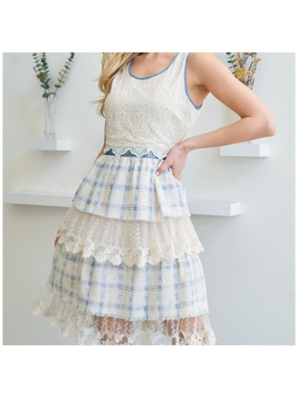 RYU Plaid Cocktail Dress Large - Picture 7 of 13
